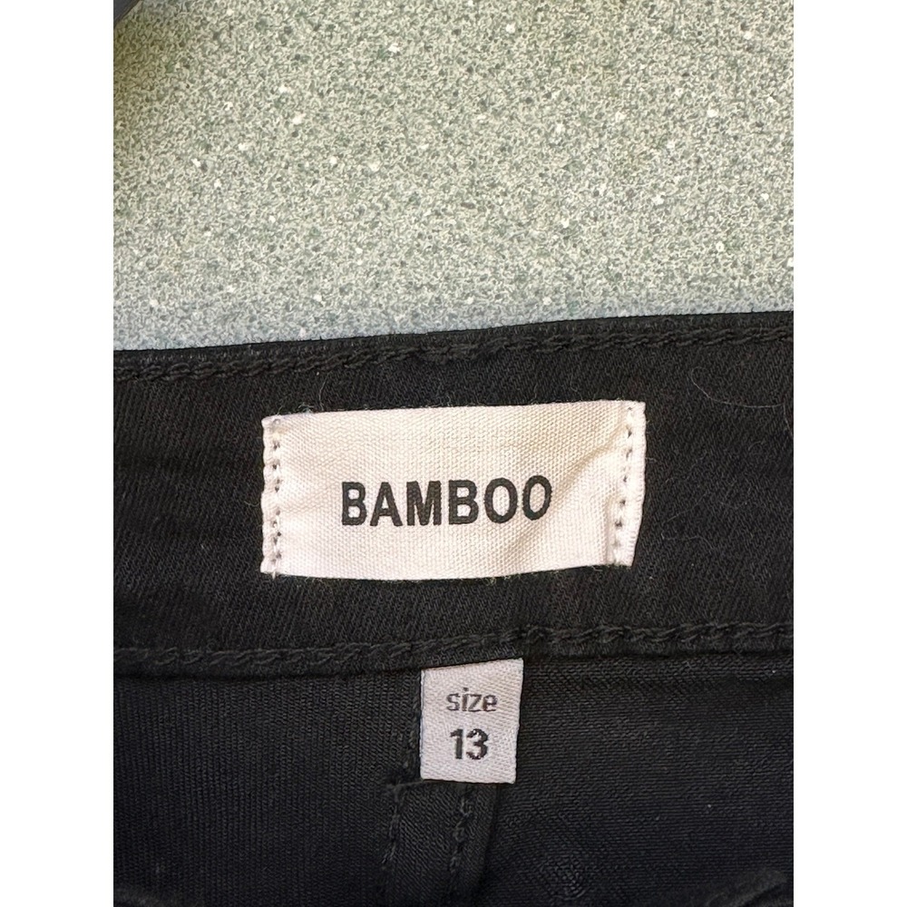 Bamboo Wide Leg Angel Wing Graphic Jeans Black Size 13 R/A2292 NWT - Picture 11 of 11